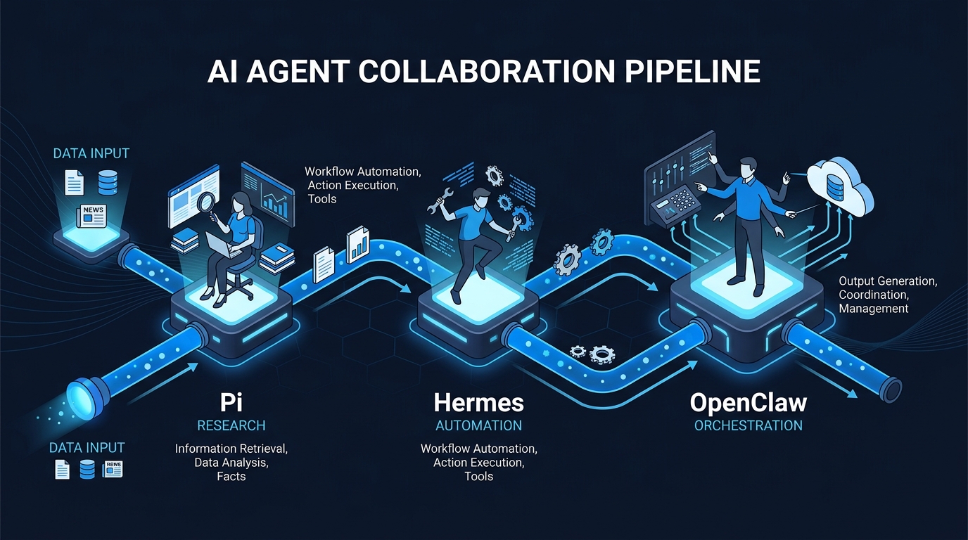Pi, Hermes, and OpenClaw agent stack