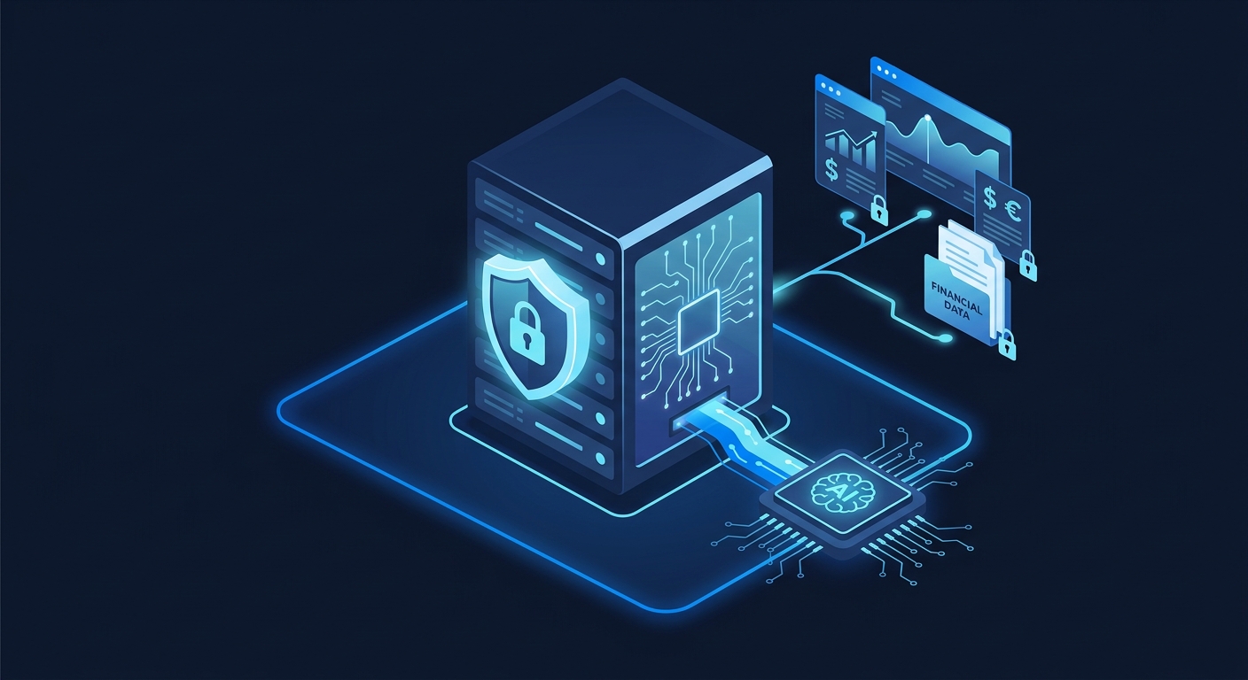 On-premise AI processing financial data locally, private and secure
