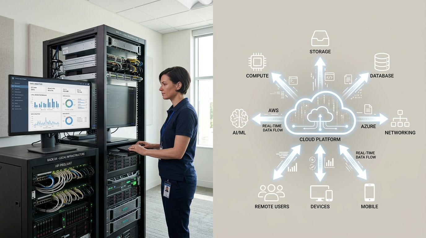 Side-by-side comparison of local AI business intelligence versus cloud BI platforms