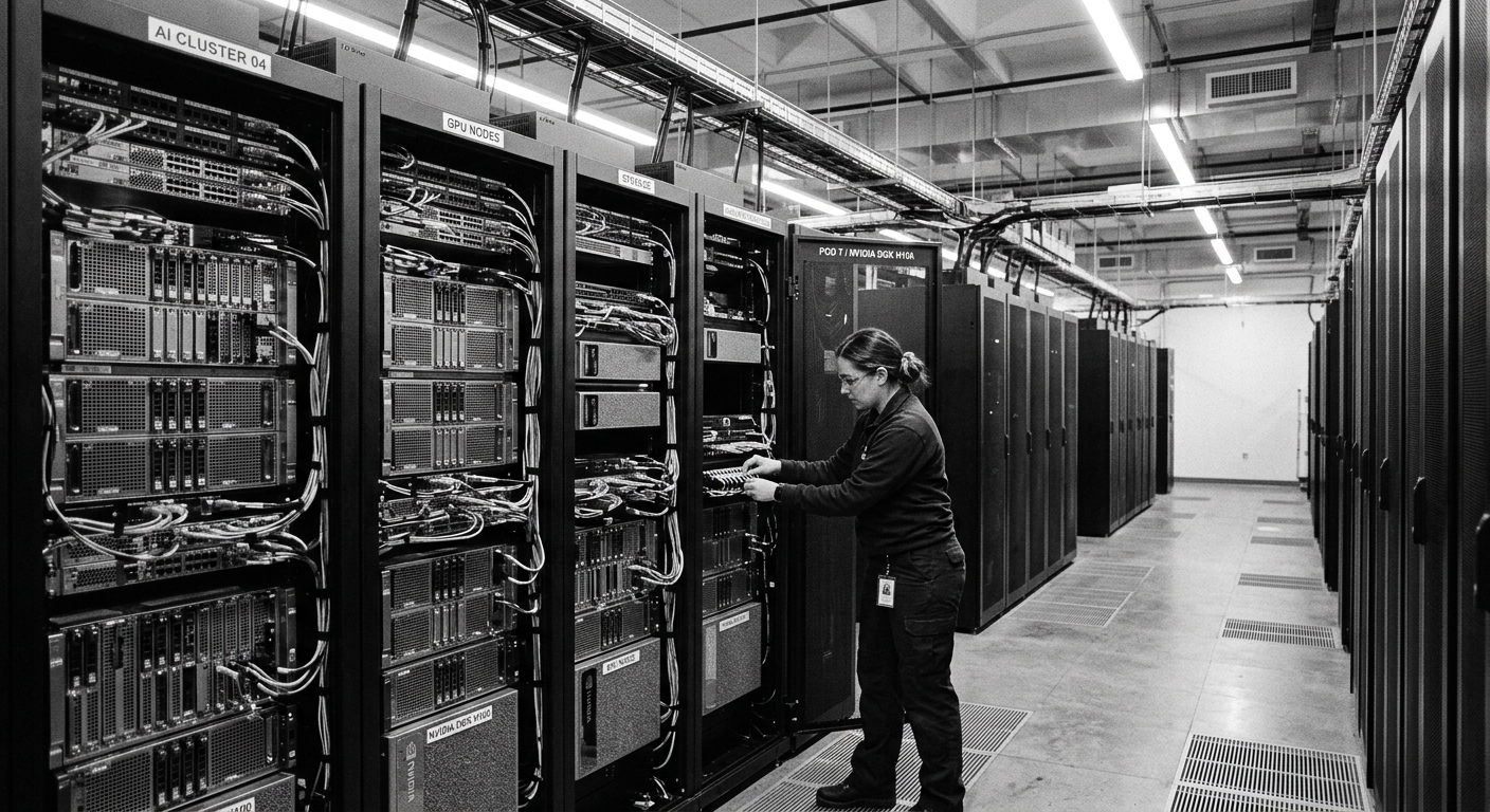 Private AI server infrastructure with GPU hardware in a data center